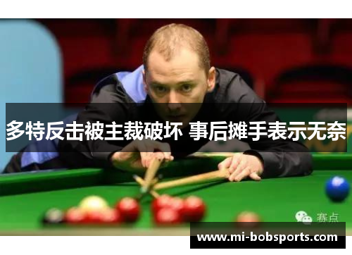 多特反击被主裁破坏 事后摊手表示无奈